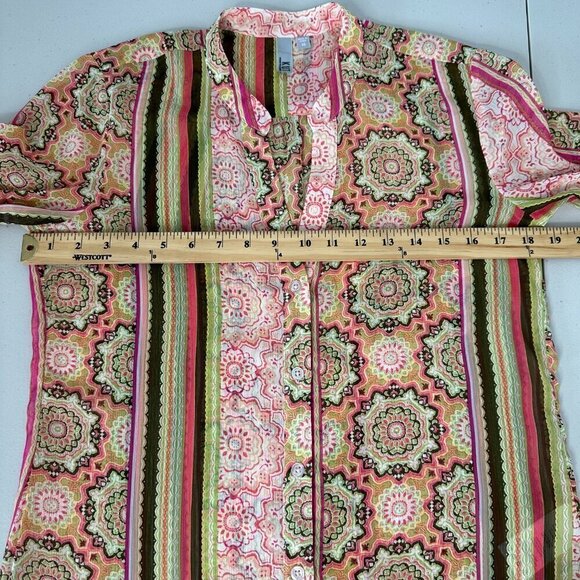 Kut from the Kloth Shirt button up floral Size XS Sheer Long Sleeve - Picture 8 of 13